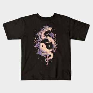 Dragon Flower - Cool Oriental Yin Yang Gift Kids T-Shirt